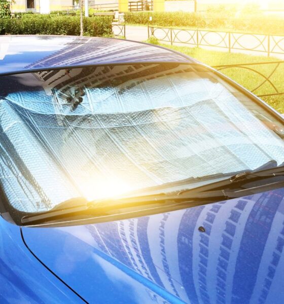 Proteggere auto dal sole, parasole sul parabrezza