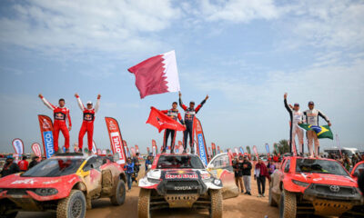 Dakar 2023, podio: Nasser Al-Attiya, Sébastien Loeb, Lucas Moraes