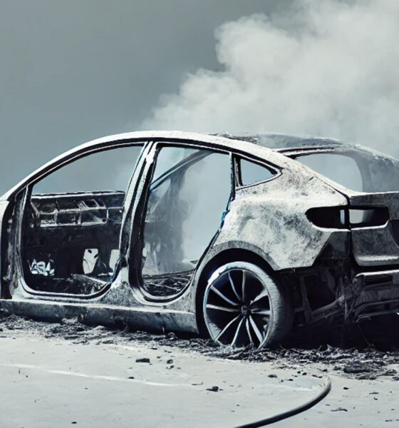 auto elettrica, incendio