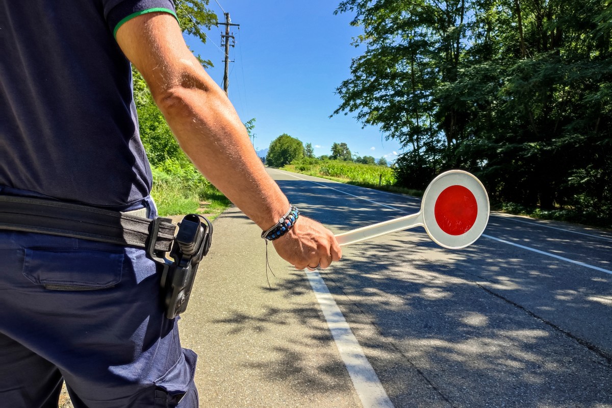 polizia, posto blocco