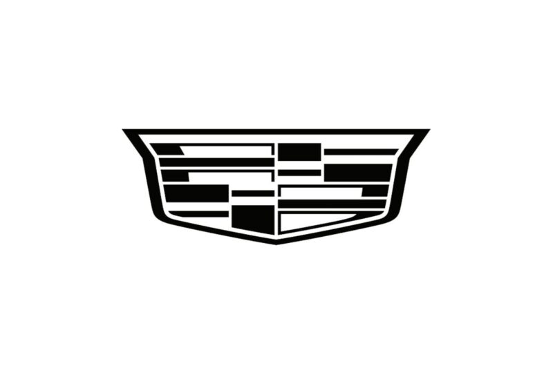 Logo Cadillac su sfondo bianco