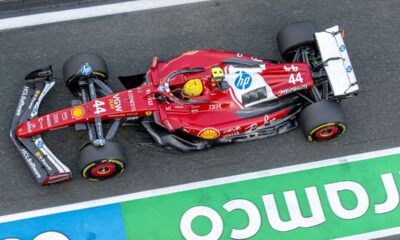 Lewis Hamilton al volante della Ferrari SF-25