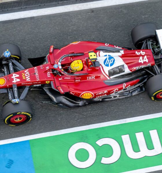 Lewis Hamilton al volante della Ferrari SF-25