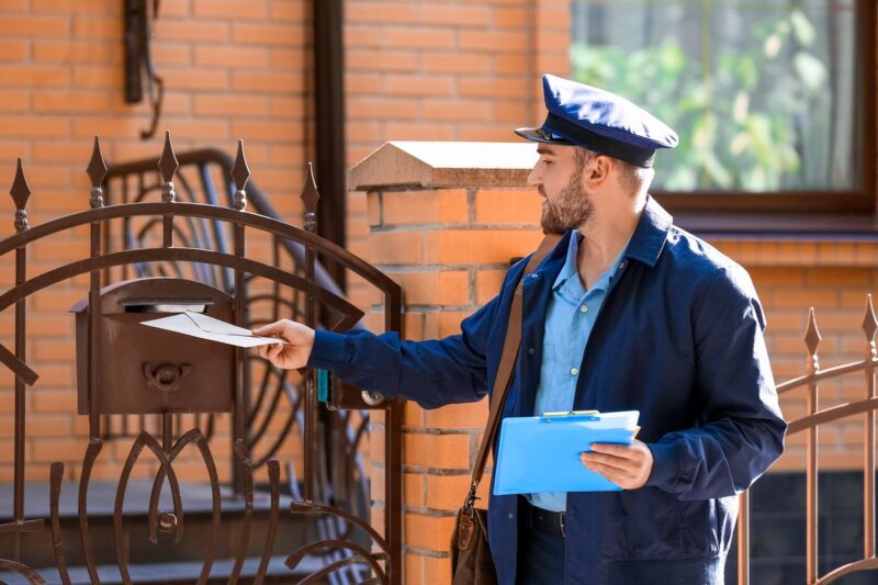 Portalettere consegna la posta