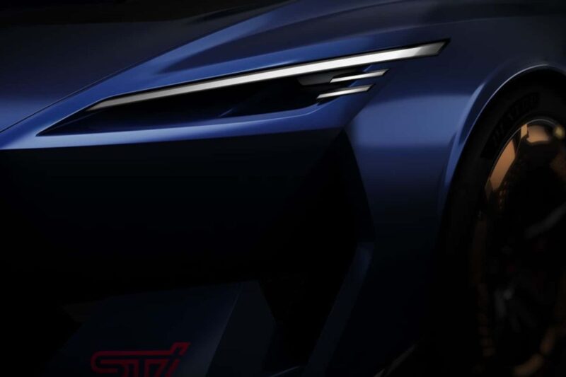Un dettaglio frontale della concept Subaru Performance-E STI