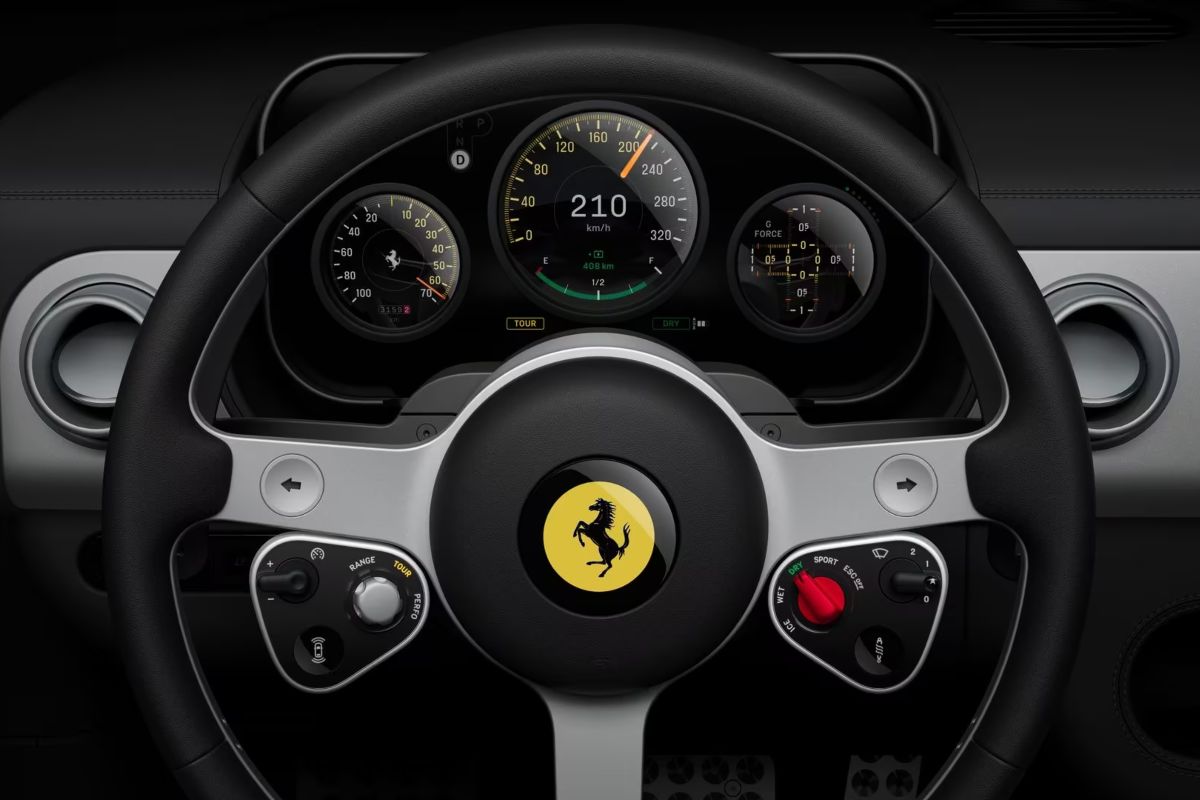 Il volante della nuova Ferrari Luce