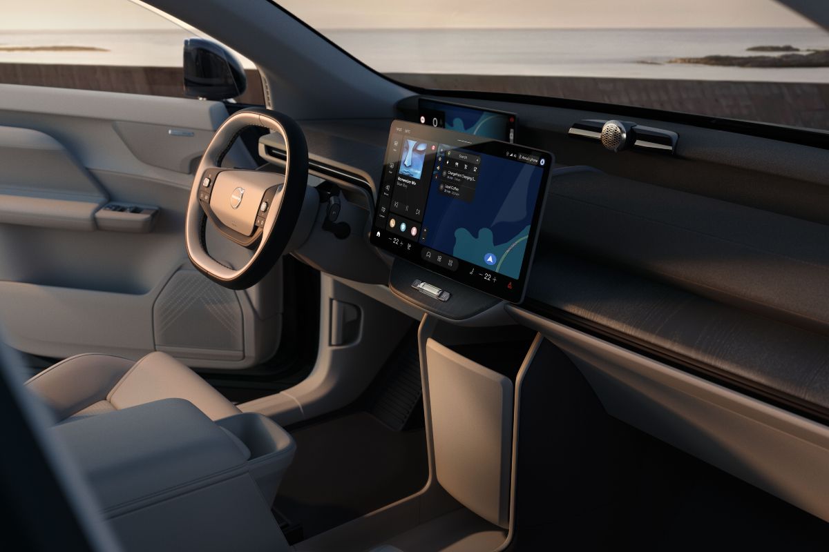 Vista degli interni della Volvo EX60