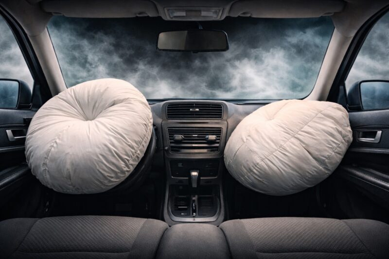 Airbag esplosi in un abitacolo