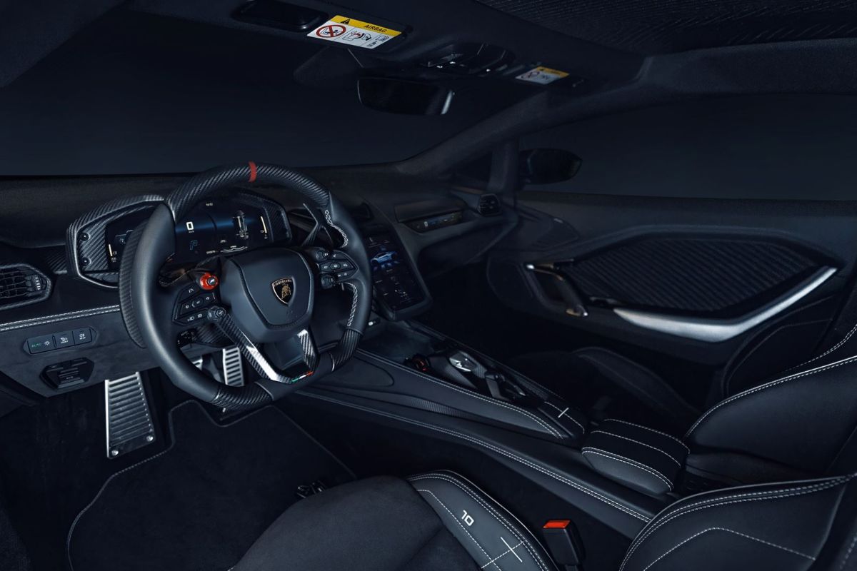 Vista degli interni della nuova Lamborghini Temerario Ad Personam.